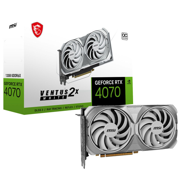 MSI GeForce RTX 4070 VENTUS 2X WHITE 12G OC Cartes graphiques MSI, Ultra Pc Gamer Maroc