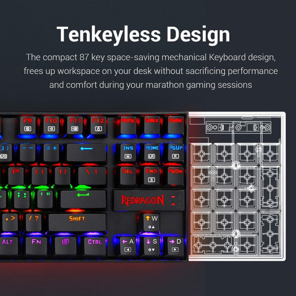 Redragon K552 TKL RGB (Outemu Red Switches) Claviers Redragon, Ultra Pc Gamer Maroc