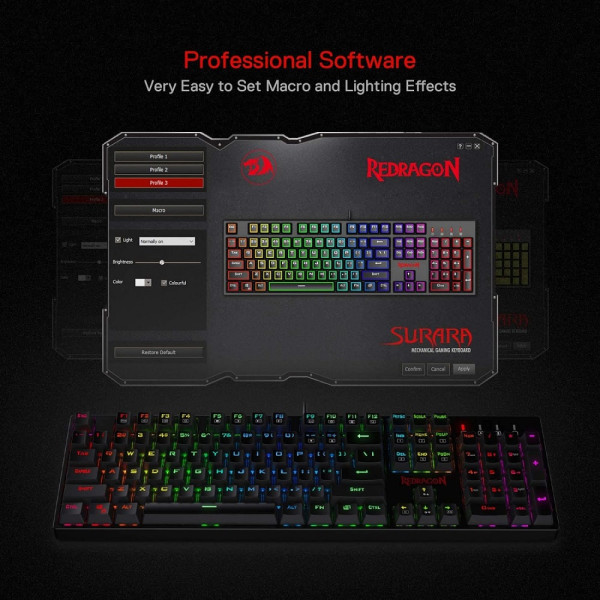 Redragon K582 SURARA RGB (Red Switches) Claviers Redragon, Ultra Pc Gamer Maroc