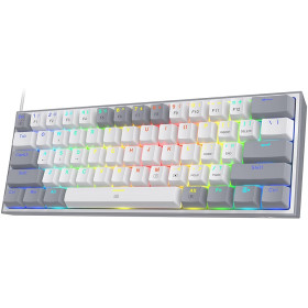 Redragon K616 Fizz PRO 60% Wireless RGB Red Switches (White/Gray) Claviers Redragon, Ultra Pc Gamer Maroc