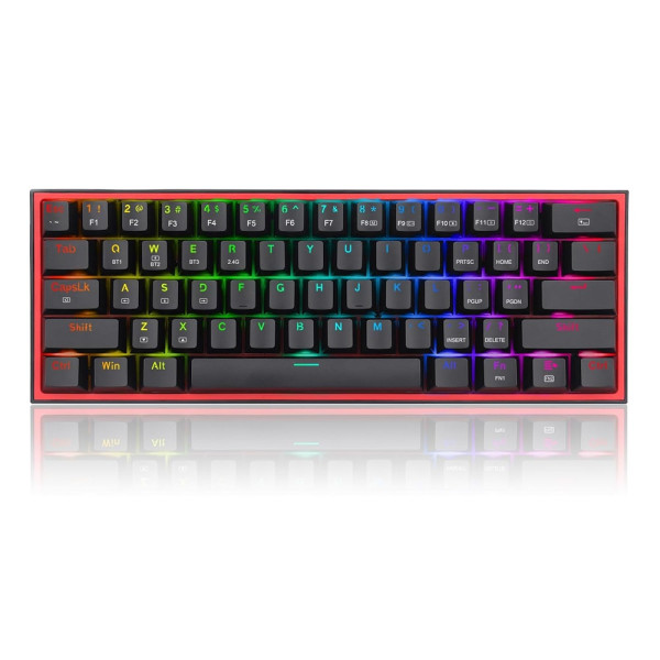 Redragon K616 Fizz PRO 60% Wireless RGB Red Switches (Black) Claviers Redragon, Ultra Pc Gamer Maroc