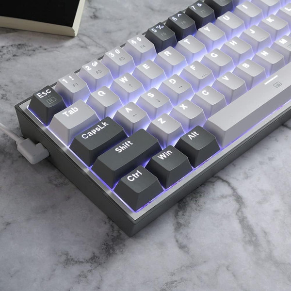 Redragon K617 Fizz 60% RGB Red Switches (White/Gray) Claviers Redragon, Ultra Pc Gamer Maroc
