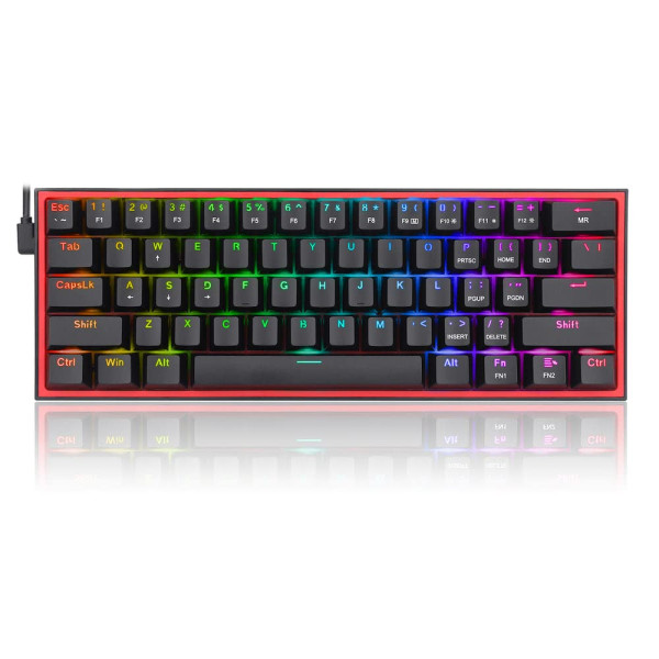 Redragon K617 Fizz 60% RGB Red Switches (Black) Claviers Redragon, Ultra Pc Gamer Maroc