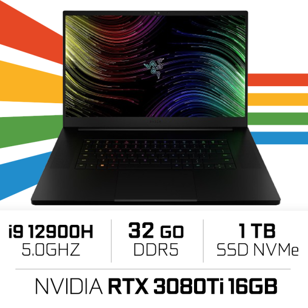 Razer Blade 15 RZ09-0421PFF3 i9-12900H/32GB/1TB SSD/RTX3080 Ti 16GB/ 15.6” (SANS EMBALLAGE) PC Portables Gamer Razer, Ultra P...