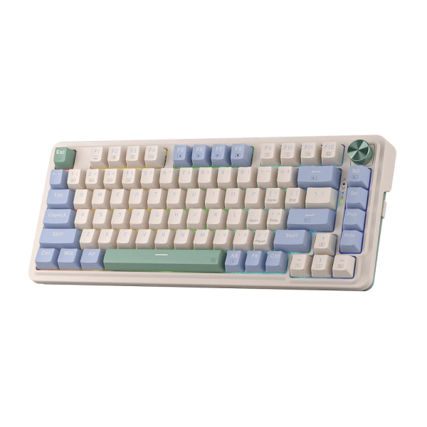 Redragon K673 PRO 75% Wireless RGB Red Switches (Vintage Blue) Claviers Redragon, Ultra Pc Gamer Maroc