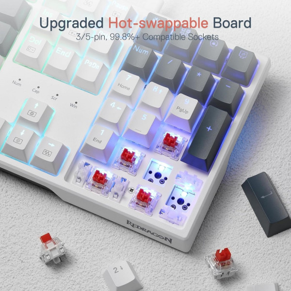 Redragon TRUNDLE K668 Wired RGB (Red Switches) Claviers Redragon, Ultra Pc Gamer Maroc