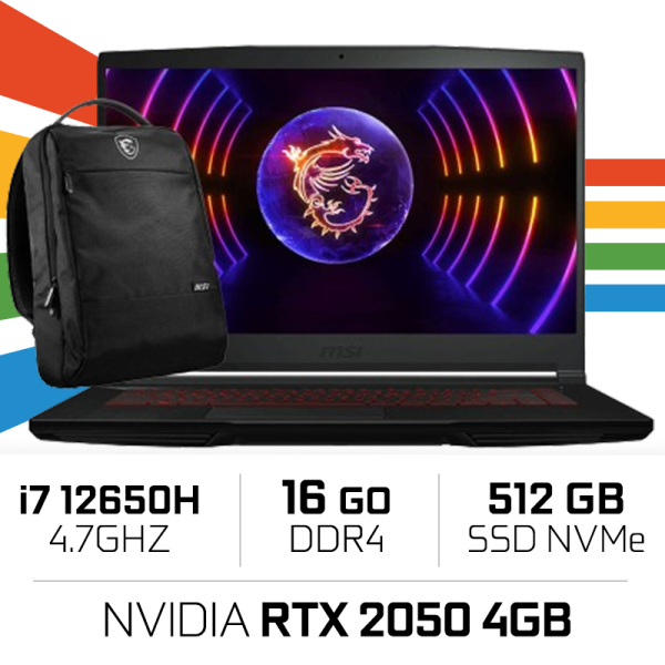 MSI THIN B12UCX-1893MA i7-12650H/16GB DDR4/512GB SSD/RTX2050 /15.6'' 144Hz PC Portables Gamer MSI, Ultra Pc Gamer Maroc