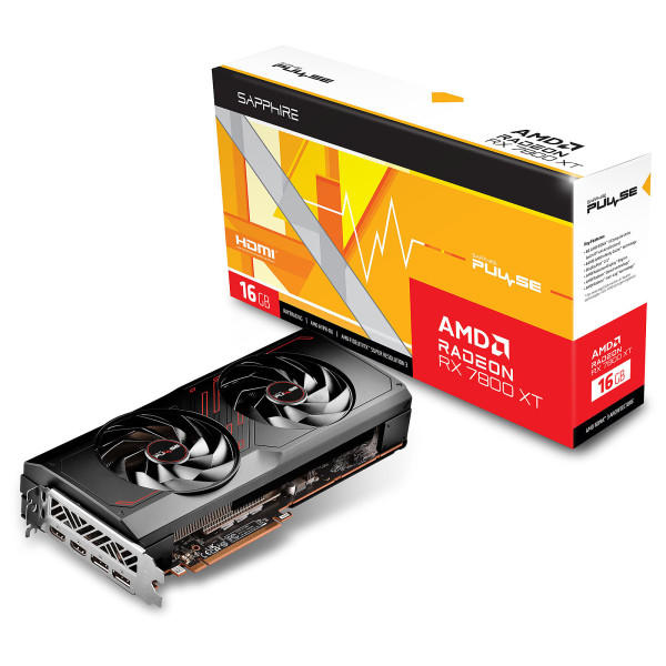 Sapphire PULSE AMD Radeon RX 7800 XT 16GB Cartes graphiques Sapphire, Ultra Pc Gamer Maroc