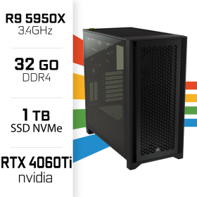 PC Gamer UltraPC Ryzen 9 5950X/32GB/1TB SSD/RTX4060Ti PC Gamer Avancé UltraPC, Ultra Pc Gamer Maroc