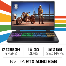 Acer Nitro 5 AN515-58-7290 i7 12650H/16GB/512GB SSD/RTX4060 8GB (SANS EMBALLAGE) PC Portables Gamer Acer, Ultra Pc Gamer Maroc