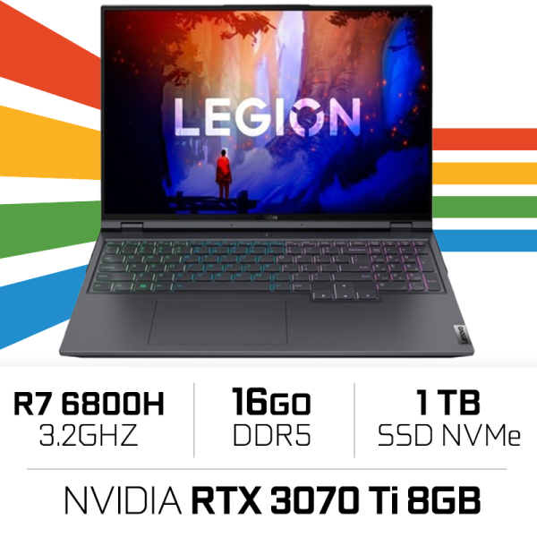 Lenovo Legion 5 Pro 16ARH7H R7 6800H/16GB/1TB SSD/RTX3070Ti/16'' PC Portables Gamer Lenovo, Ultra Pc Gamer Maroc