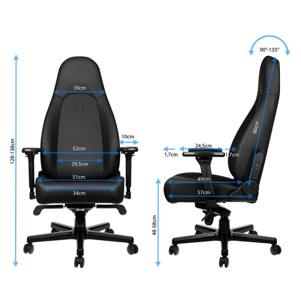 Noblechairs Icon Black Edition Chaise gamer Noblechairs, Ultra Pc Gamer Maroc