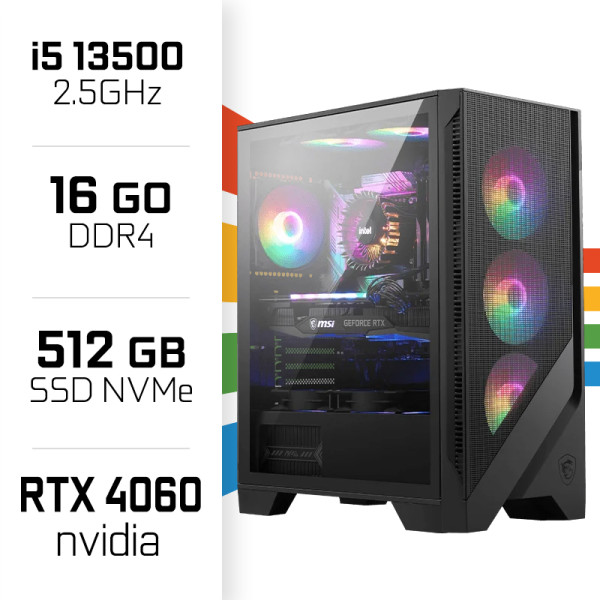PC Gamer UltraPC i5 13500/512GB SSD/16GB/RTX4060 PC Gamer Standard UltraPC, Ultra Pc Gamer Maroc