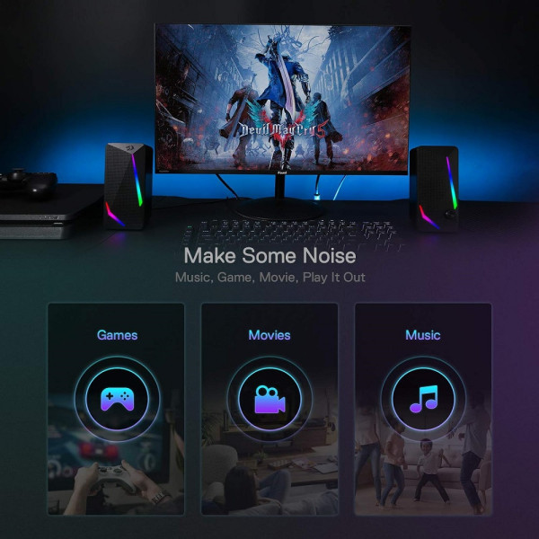 Redragon GS510 Waltz Gaming Speaker 2.0 Périphériques Redragon, Ultra Pc Gamer Maroc