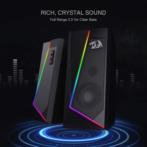 Redragon GS520 Anvil RGB Desktop Speakers 2.0 Périphériques Redragon, Ultra Pc Gamer Maroc