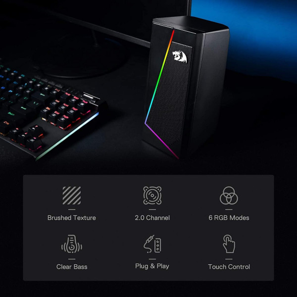 Redragon GS520 Anvil RGB Desktop Speakers 2.0 Périphériques Redragon, Ultra Pc Gamer Maroc