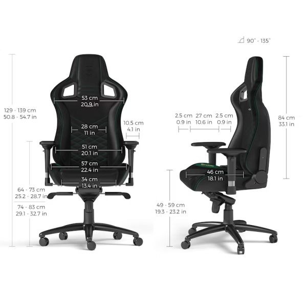 Noblechairs EPIC Black/Green Chaise gamer Noblechairs, Ultra Pc Gamer Maroc