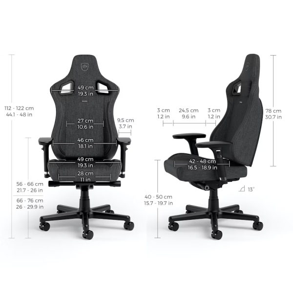 Noblechairs EPIC Compact TX Aanthracite/Carbon Chaise gamer Noblechairs, Ultra Pc Gamer Maroc