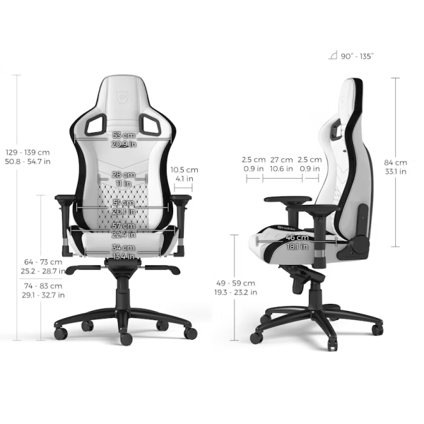 Noblechairs EPIC White/Black Chaise gamer Noblechairs, Ultra Pc Gamer Maroc