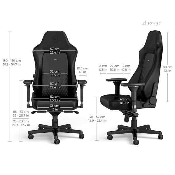 Noblechairs HERO Real Leather Black Chaise gamer Noblechairs, Ultra Pc Gamer Maroc