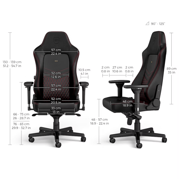 Noblechairs HERO Real Leather Black/Red Chaise gamer Noblechairs, Ultra Pc Gamer Maroc