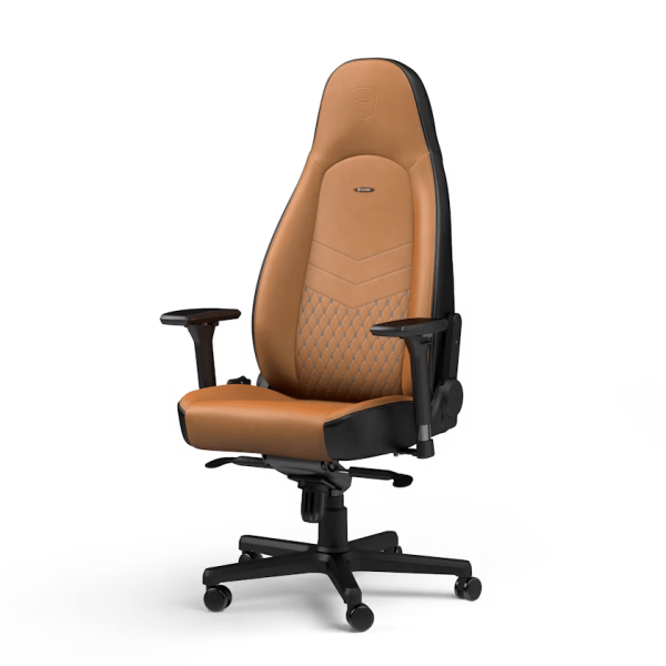Noblechairs ICON Real Leather Cognac/Black Chaise gamer Noblechairs, Ultra Pc Gamer Maroc