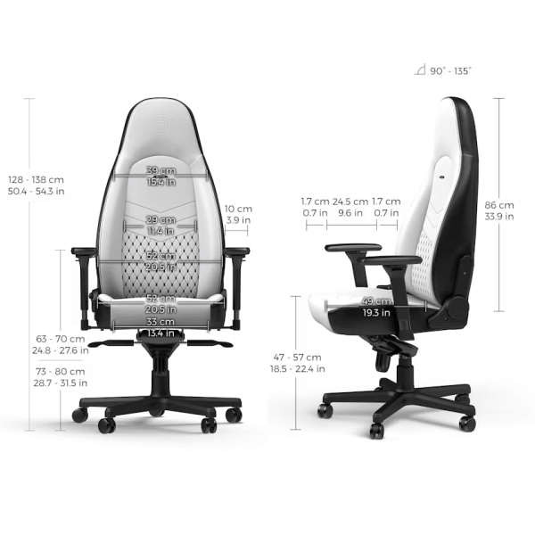 Noblechairs ICON White/Black Chaise gamer Noblechairs, Ultra Pc Gamer Maroc