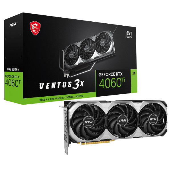 MSI GeForce RTX 4060 Ti VENTUS 3X E OC 8GB GDDR6 Cartes graphiques MSI, Ultra Pc Gamer Maroc