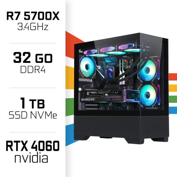 PC Gamer UltraPC Ryzen 7 5700X/1TB SSD/32GB/RTX4060 PC Gamer Avancé UltraPC, Ultra Pc Gamer Maroc