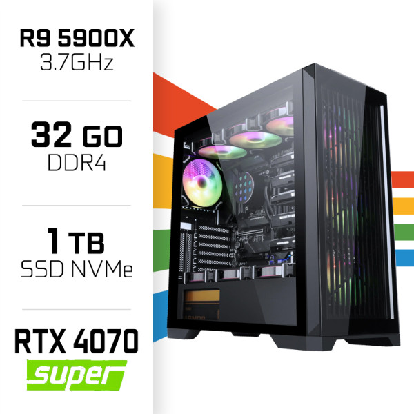 PC Gamer UltraPC Ryzen 9 5900X/1TB SSD/32GB/RTX4070 SUPER PC Gamer Avancé UltraPC, Ultra Pc Gamer Maroc