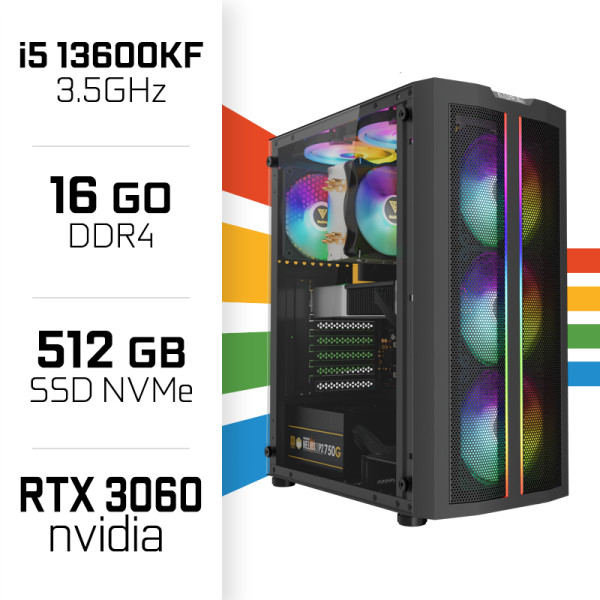 PC Gamer UltraPC Core i5 13600KF/512GB SSD/16GB/RTX3060 12GB PC Gamer Standard UltraPC, Ultra Pc Gamer Maroc