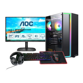 SETUP Gamer UltraPC Ryzen 5 4600G + AOC 24B2XH/EU + Redragon S137 Combo 4in1 Setup Complet UltraPC, Ultra Pc Gamer Maroc