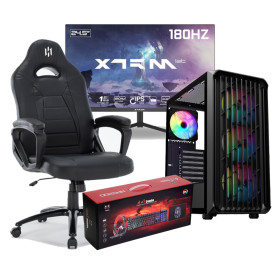 FULL SETUP Gamer UltraPC i5 12400F RTX3060 + XG2522F 180Hz + HYBROK HPG100 PACK 4in1 + Fighter (Black) Setup Complet UltraPC,...