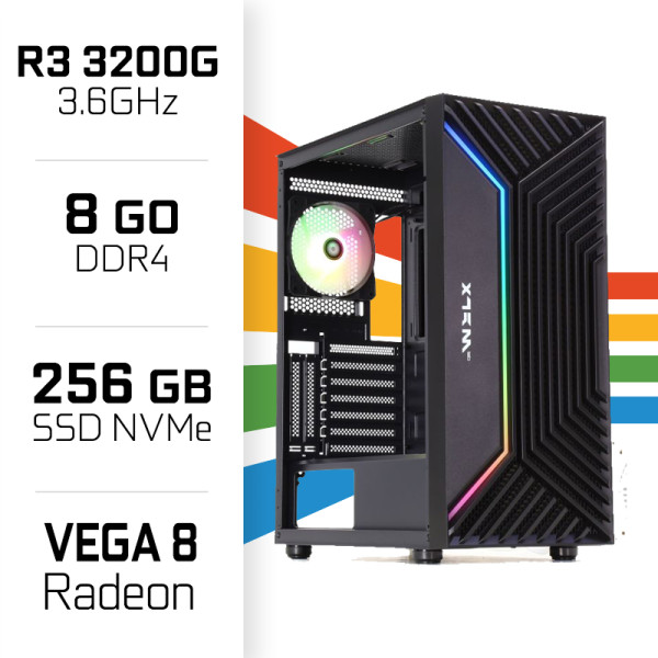FULL SETUP Gamer UltraPC AMD R3 3200G + AOC 24B2XH/EU + HYBROK HPG200 PACK 4in1+ Fighter (Black) Setup Complet UltraPC, Ultra...