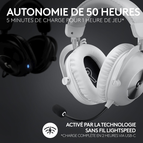 Logitech G Pro X 2 Lightspeed (Blanc) Casques Logitech, Ultra Pc Gamer Maroc