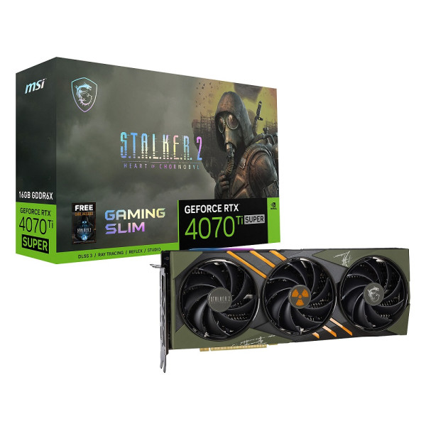 MSI GeForce RTX 4070 TI SUPER 16G GAMING SLIM Stalker 2 EDITION 16GB GDDR6X Cartes graphiques MSI, Ultra Pc Gamer Maroc