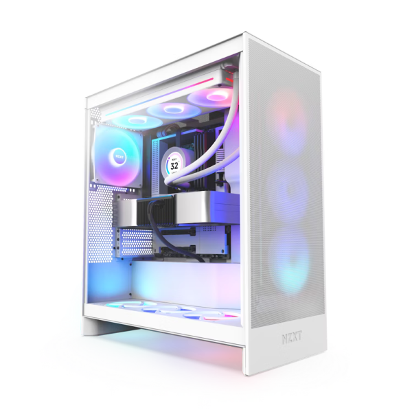 NZXT H7 Flow RGB White (2024) Les Moyennes Tours NZXT, Ultra Pc Gamer Maroc