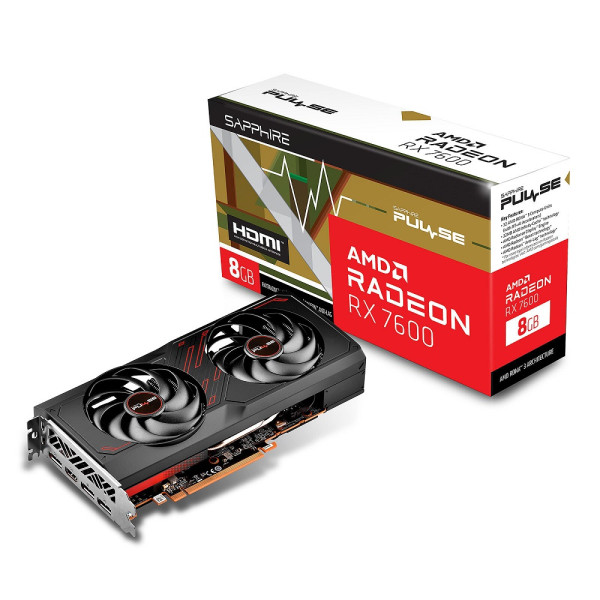 Sapphire AMD Radeon RX 7600 Pulse Gaming 8GB GDDR6 Cartes graphiques Sapphire, Ultra Pc Gamer Maroc