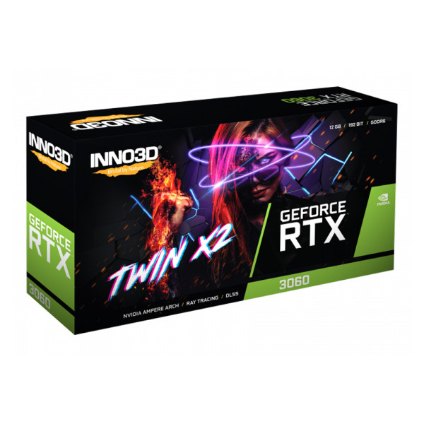 INNO3D GeForce RTX 3060 TWIN X2 12GB GDDR6 Cartes graphiques INNO3D, Ultra Pc Gamer Maroc
