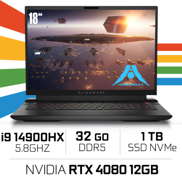 Alienware M18 R2 Intel Core i9-14900HX/32GB/1TB SSD/RTX4080/18" Win11 (SANS EMBALLAGE) PC Portables Gamer Alienware, Ultra Pc...