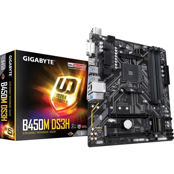 Gigabyte B450M DS3H Cartes mères Gigabyte, Ultra Pc Gamer Maroc