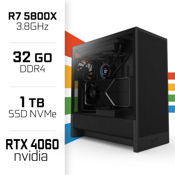 PC Gamer UltraPC Ryzen 7 5800X/1TB SSD/32GB/RTX4060 PC Gamer Avancé UltraPC, Ultra Pc Gamer Maroc