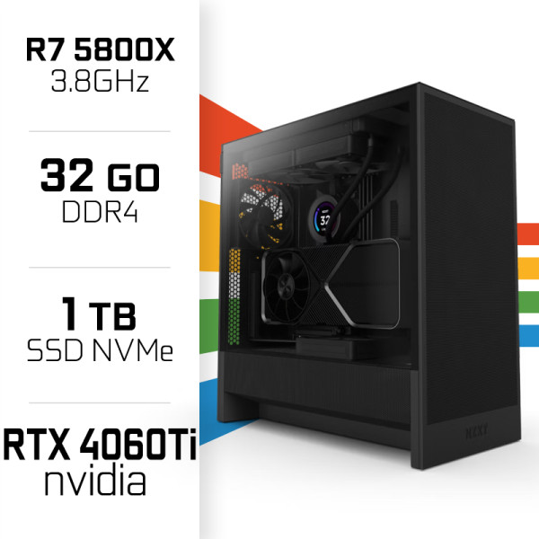 PC Gamer UltraPC Ryzen 7 5800X/1TB SSD/32GB/RTX4060Ti PC Gamer Avancé UltraPC, Ultra Pc Gamer Maroc