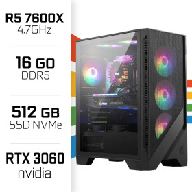 PC Gamer UltraPC Ryzen 5 7600X/16GB DDR5/512GB SSD/RTX3060 12GB PC Gamer Avancé UltraPC, Ultra Pc Gamer Maroc