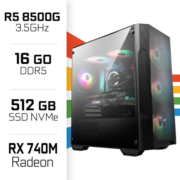 PC Gamer UltraPC Ryzen 5 8500G/512GB SSD/16GB/Radeon 740M PC Gamer Standard UltraPC, Ultra Pc Gamer Maroc