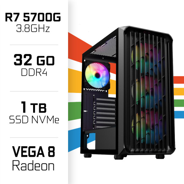PC Gamer UltraPC Ryzen 7 5700G/1TB SSD/32GB/Radeon Vega8 PC Gamer Standard UltraPC, Ultra Pc Gamer Maroc