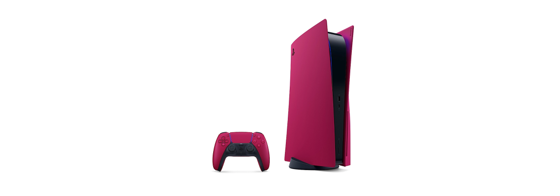 Coque plastique PS5 Disc (Rose)