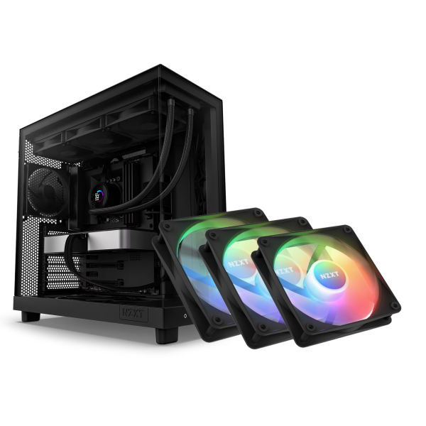 BUNDLE NZXT H6 Flow Black (2024) + 3 xNZXT F120 RGB Core (Black) BUNDLES NZXT, Ultra Pc Gamer Maroc