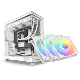 BUNDLE NZXT H6 Flow White + 3xNZXT F120 RGB Core (White) BUNDLES NZXT, Ultra Pc Gamer Maroc