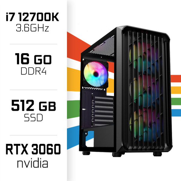 PC Gamer UltraPC Intel Core i7 12700K/512GB SSD/16GB DDR4/RTX3060 12GB PC Gamer Avancé UltraPC, Ultra Pc Gamer Maroc